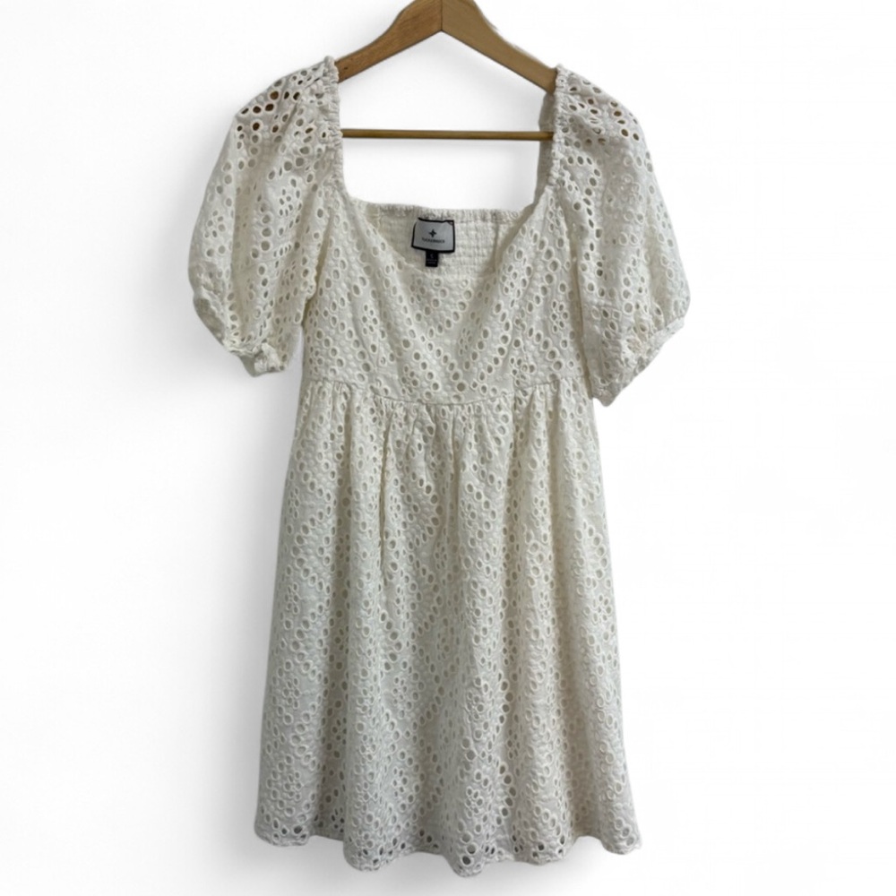 Tuckernuck Abigail White Eyelet Mini Dress Women’s Medium